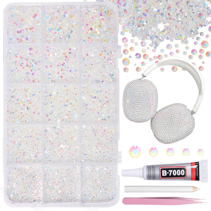 AnoleAir 12000Pcs Clear AB Rhinestones Bedazzling Kit front view