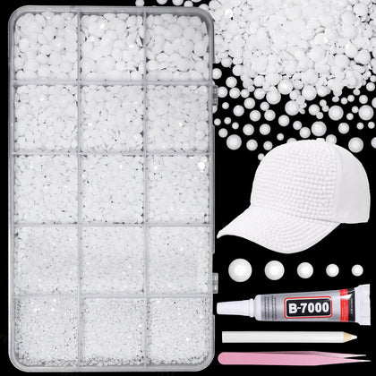AnoleAir 12000Pcs White Rhinestones Kit with tools front view