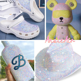 AnoleAir rhinestones used in a decorated tumbler project
