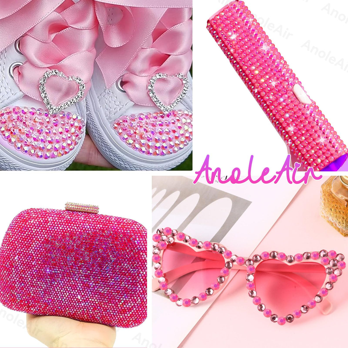 AnoleAir rhinestones used on a decorated phone case