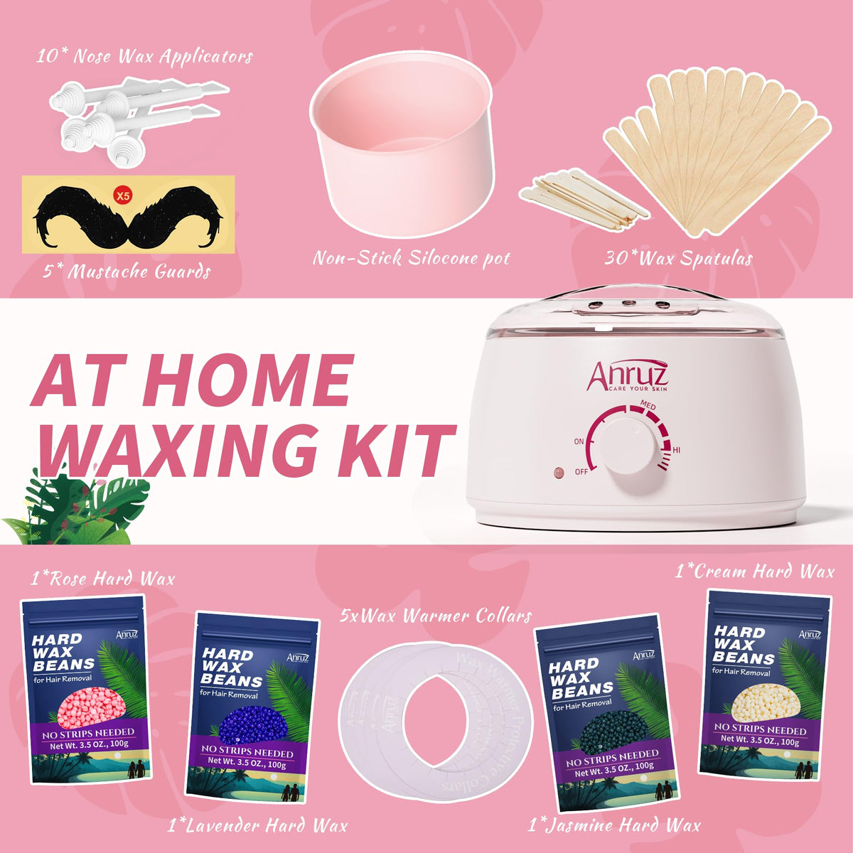 ANRUZ Waxing Kit complete set with user manual