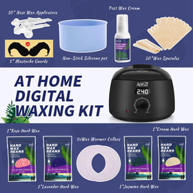ANRUZ Waxing Kit packaging with all contents displayed
