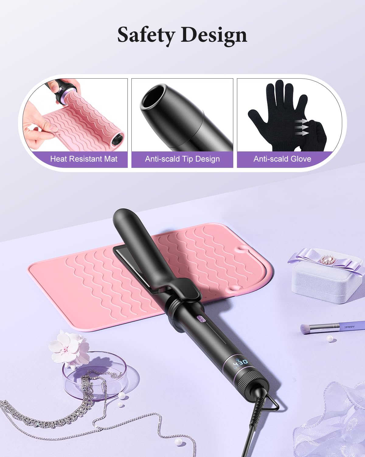 Anti-scald glove included with BESTOPE PRO curling set