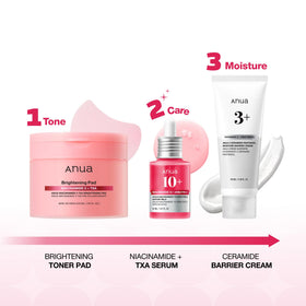 ANUA Brightening Skincare Set components laid out
