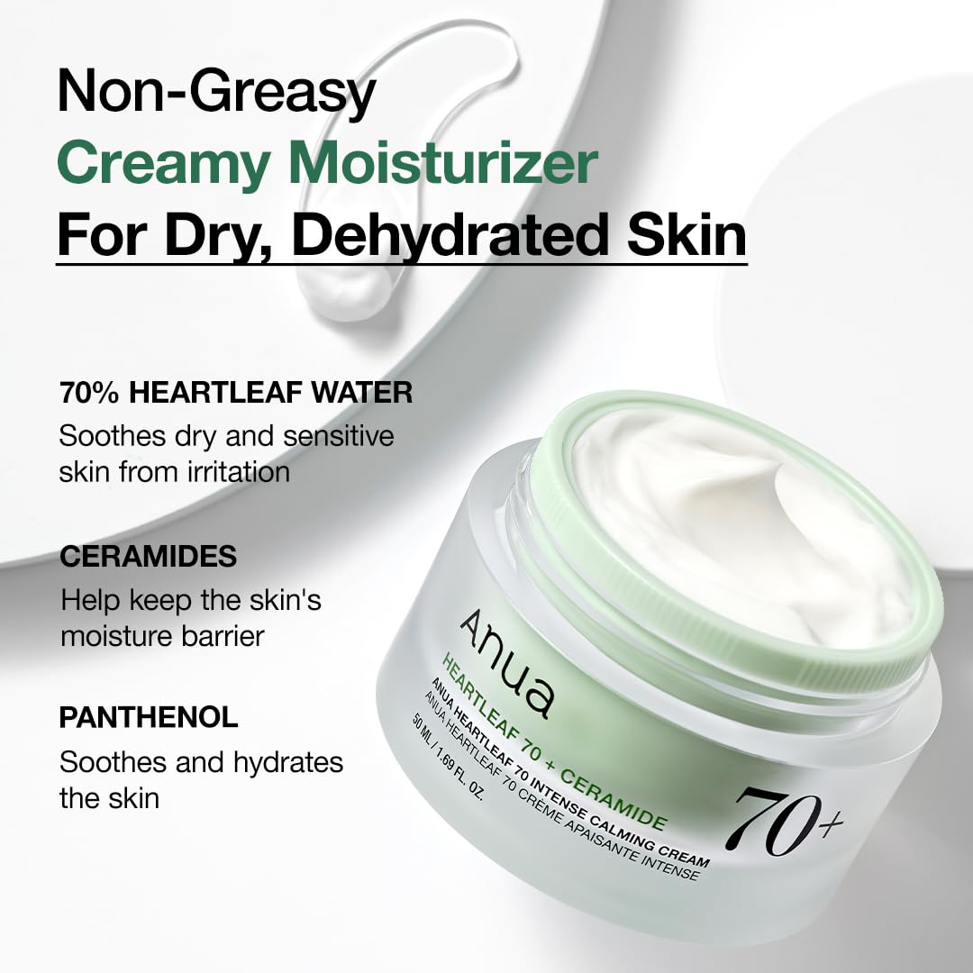 ANUA Heartleaf 70 Intense Calming Cream application on skin