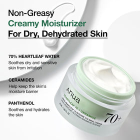 ANUA Heartleaf 70 Intense Calming Cream application on skin