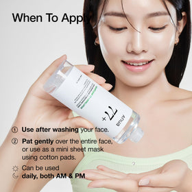 ANUA Heartleaf 77 Soothing Toner lifestyle scene with skincare routine