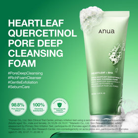 ANUA Heartleaf Cleansing Foam packaging with ingredients list