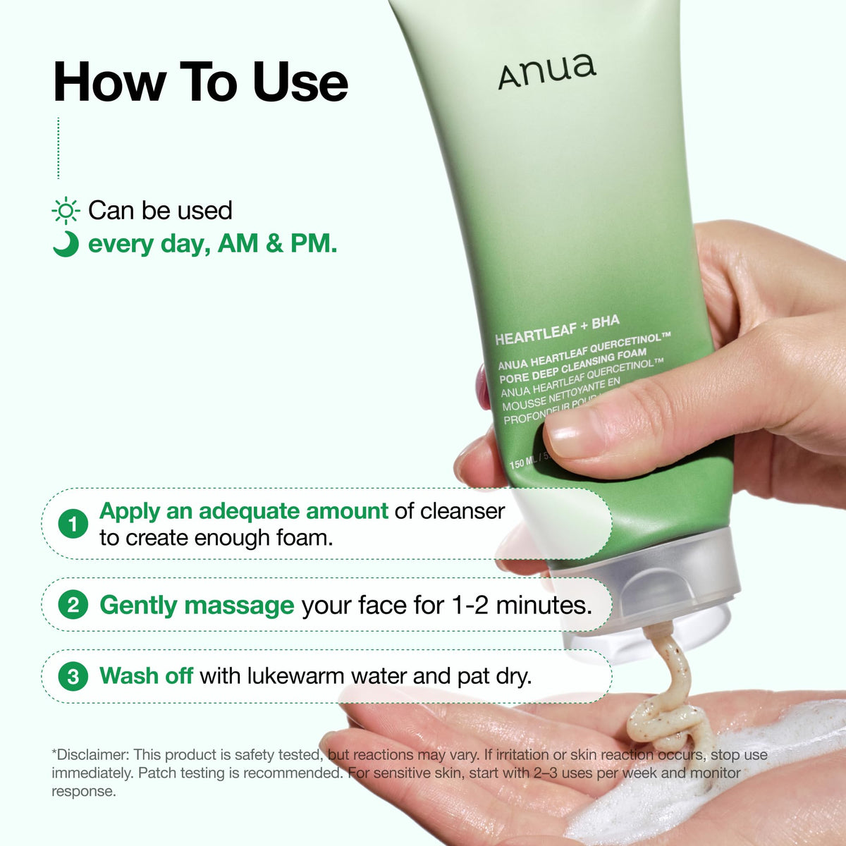 ANUA Heartleaf Cleansing Foam with other skincare products