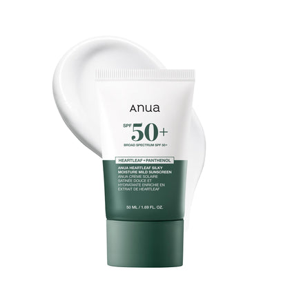 ANUA Heartleaf Silky Moisture Mild Sunscreen front view 50ml