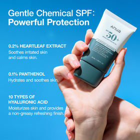 ANUA Heartleaf Silky Moisture Mild Sunscreen texture close-up