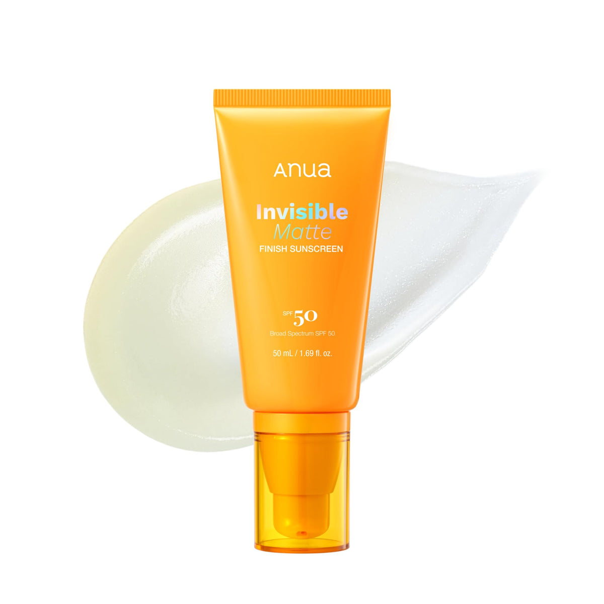 ANUA Invisible Matte Finish Sunscreen front view with clear gel texture