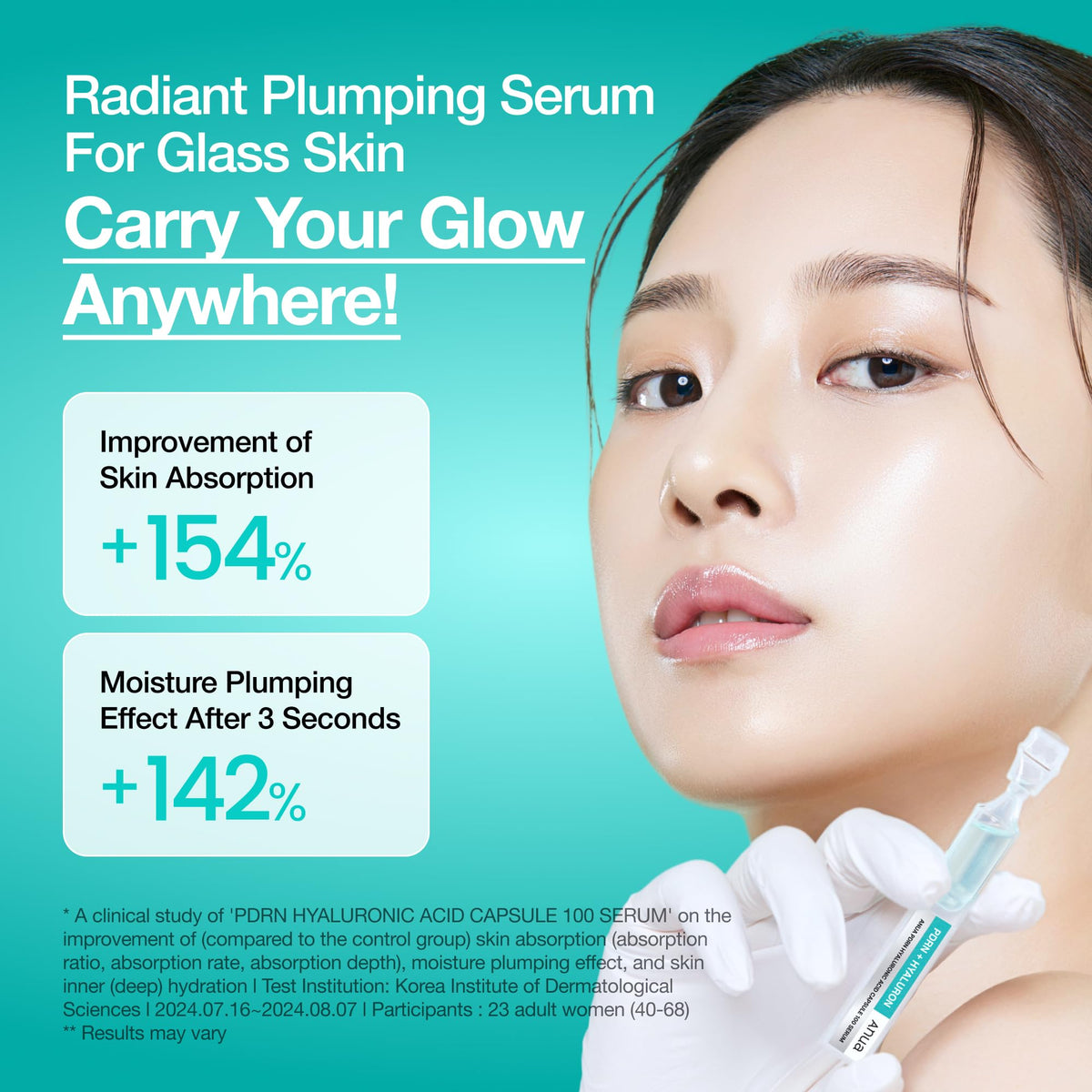 ANUA PDRN Hyaluronic Acid Capsule Serum 100 in use on skin