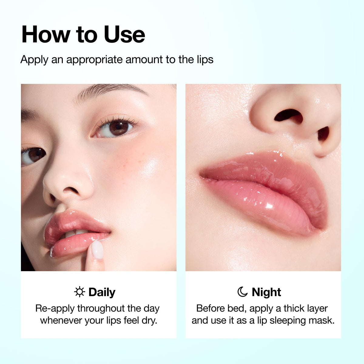ANUA PDRN Lip Serum in hand with a blurred background