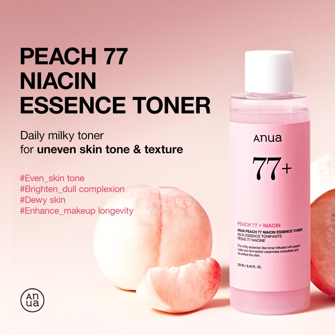 ANUA Peach 77 Niacin Essence Toner back view showing ingredients
