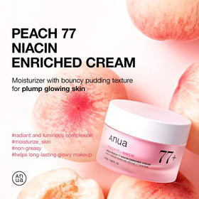 ANUA Peach Niacinamide Cream application on skin