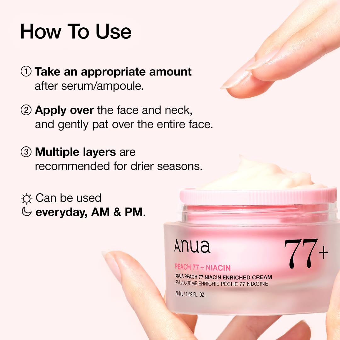 ANUA Peach Niacinamide Cream with peach ingredients