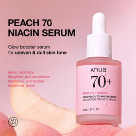 ANUA Peach Serum packaging with ingredients list