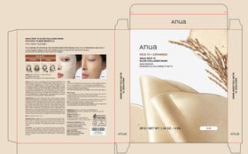 ANUA Rice 70 Glow Collagen Mask in use with skincare products
