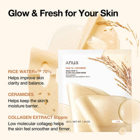 ANUA Rice 70 Glow Collagen Mask texture close-up
