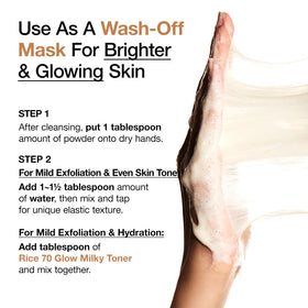 ANUA Rice Enzyme Brightening Cleansing Powder mixed with water showing foam