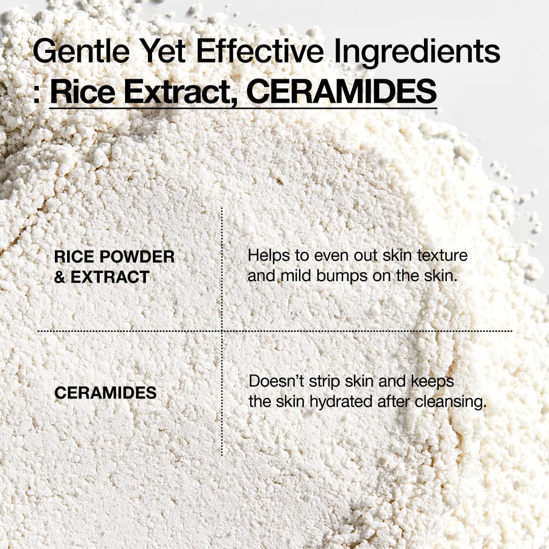 ANUA Rice Enzyme Brightening Cleansing Powder with rice grains beside