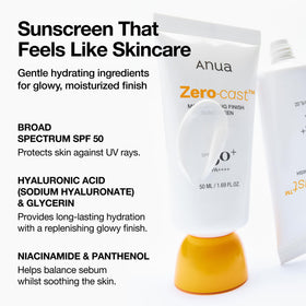 ANUA Zero-Cast Moisturizing Sunscreen SPF 50 packaging