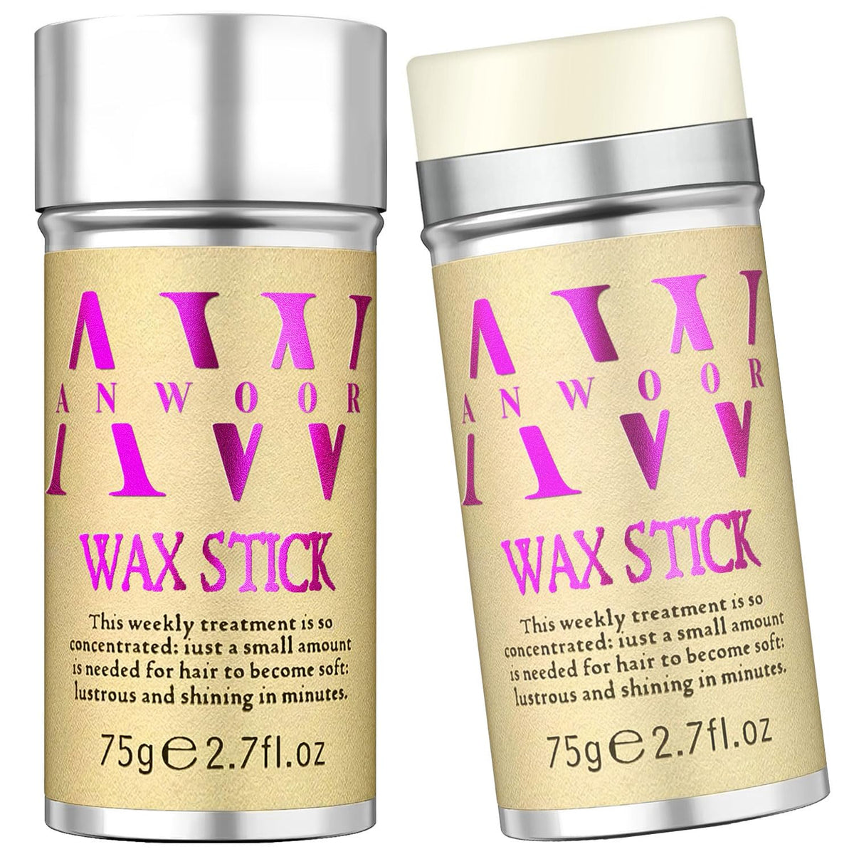 AnWoor Hair Wax Stick 2PCS front view with packaging
