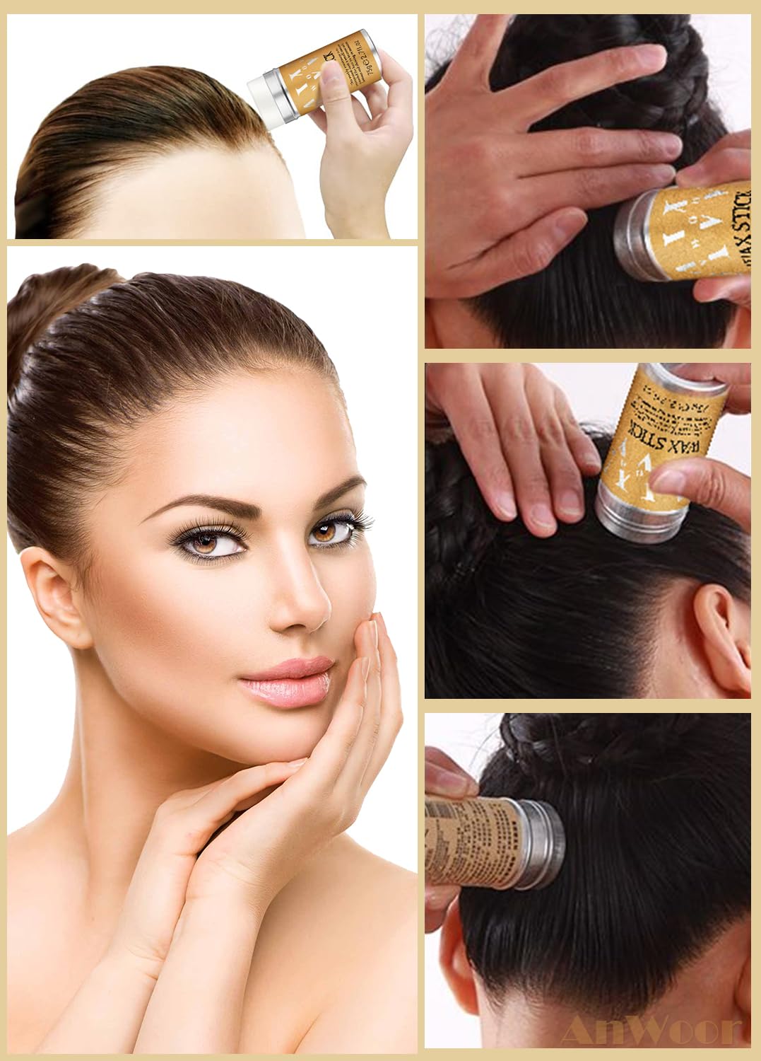 AnWoor Hair Wax Stick for frizz control demonstration