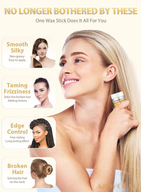 AnWoor Hair Wax Stick in use on styled hair