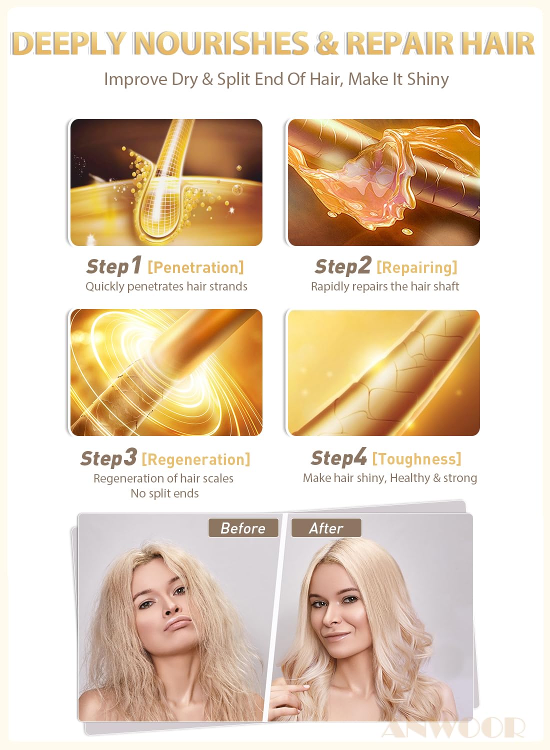 AnWoor Hair Wax Stick with natural ingredients display