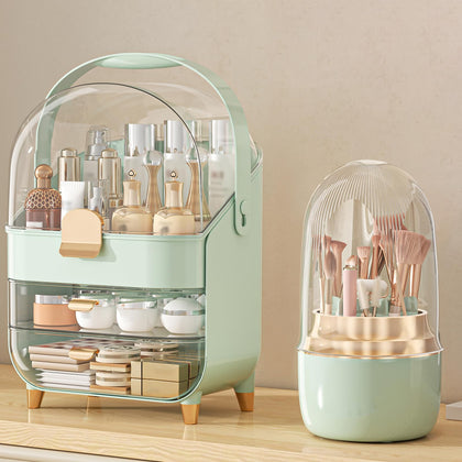 Anylady Makeup Organizer Countertop front view with transparent design