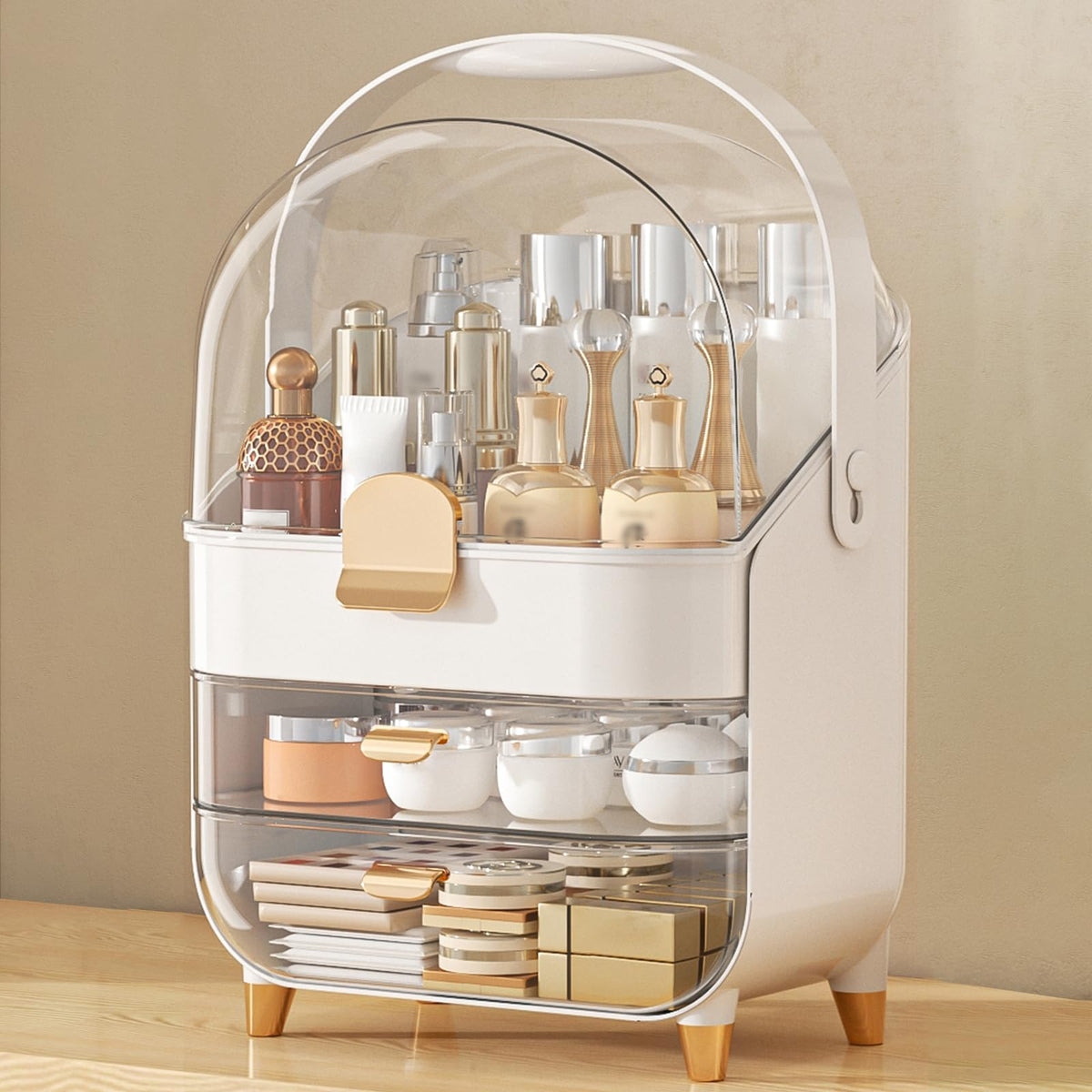 Anylady Makeup Organizer front view with three tiers