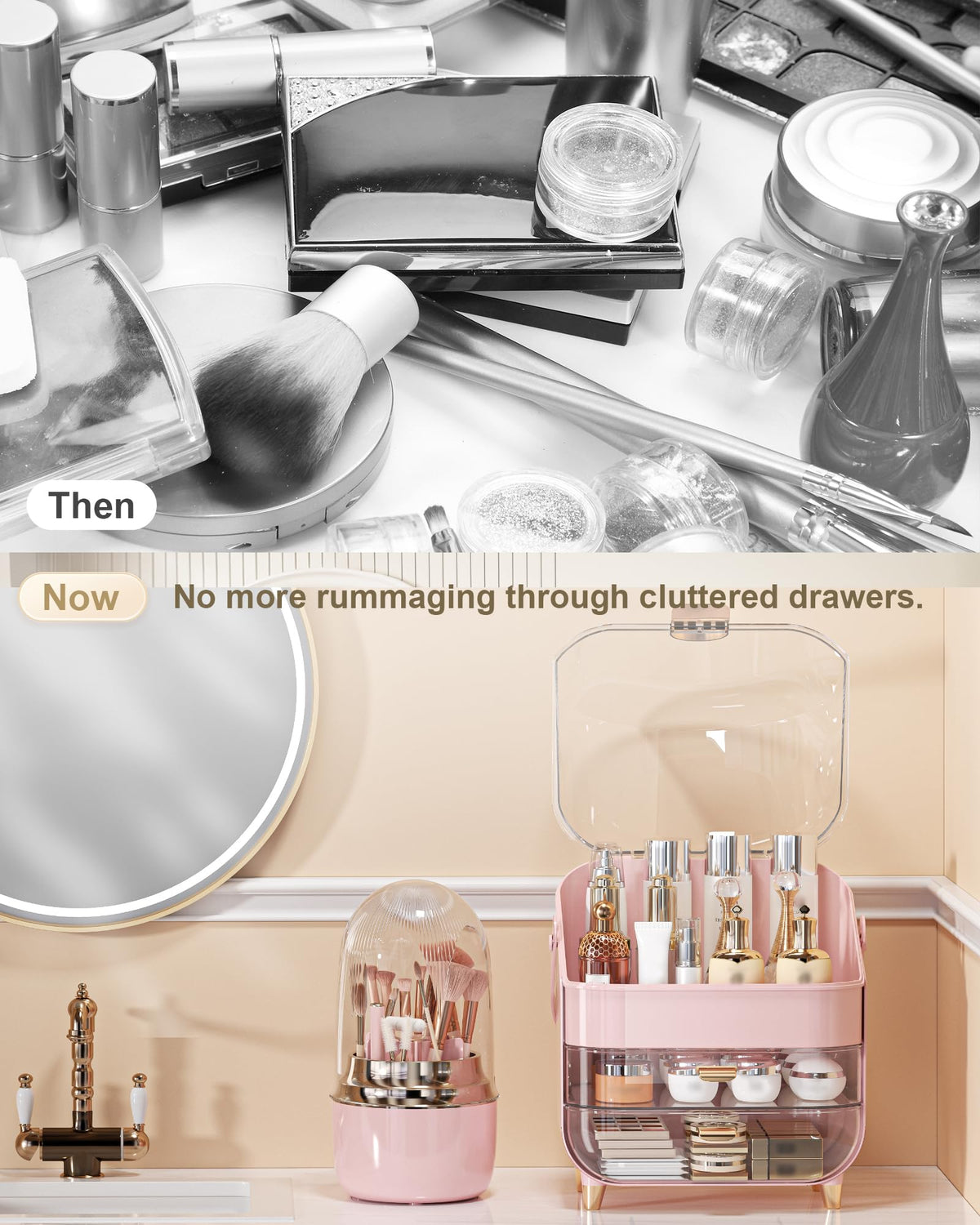 Anylady Makeup Organizer in a stylish bedroom setting