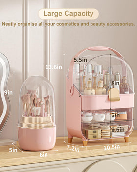 Anylady Makeup Organizer side view showing storage compartments