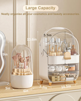 Anylady Makeup Organizer side view showing storage compartments