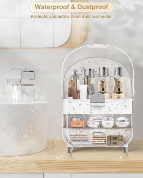 Anylady Makeup Organizer with lipsticks and brushes in view