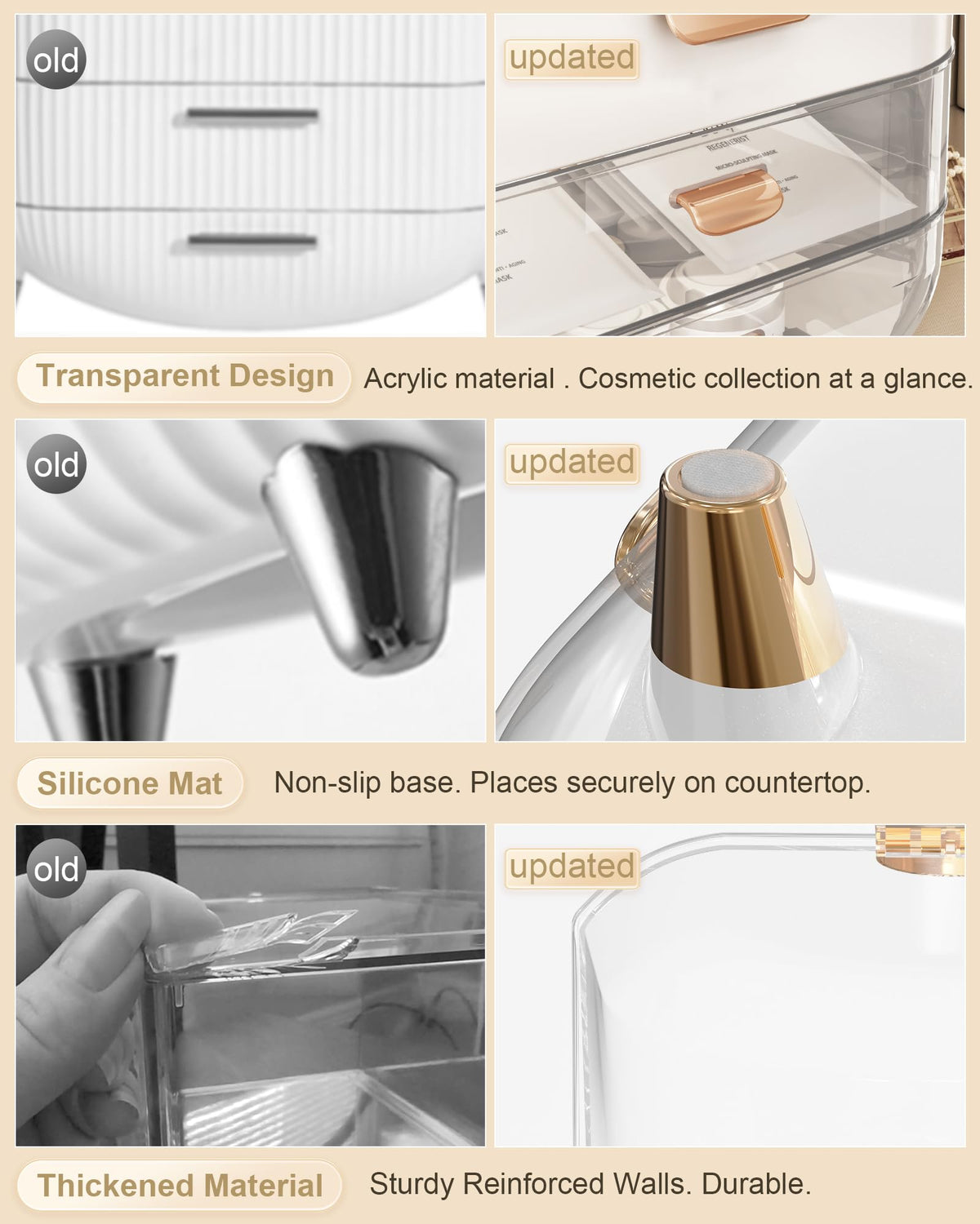 Anylady Makeup Organizer with lipsticks and jewellery inside