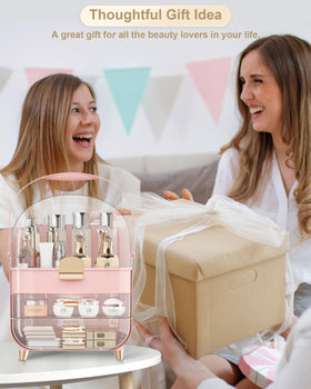 Anylady Makeup Organizer with skincare bottles and brushes