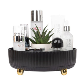 Anyoifax 360 Rotating Makeup Perfume Organizer black model front view