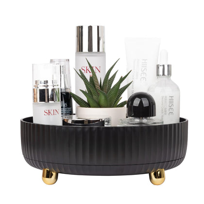 Anyoifax 360 Rotating Makeup Perfume Organizer black model front view