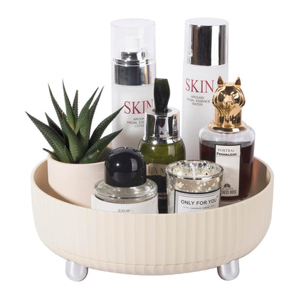 Anyoifax 360 Rotating Makeup Perfume Organizer front view in beige
