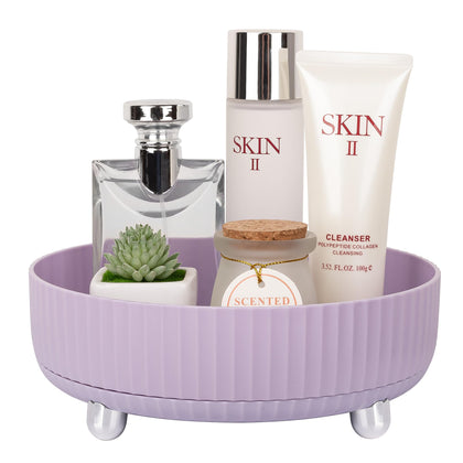 Anyoifax 360 Rotating Makeup Perfume Organizer in Small Purple, front view