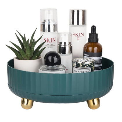 Anyoifax 360 Rotating Makeup Perfume Organizer in teal green front view