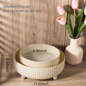 Anyoifax 360 Rotating Makeup Perfume Organizer large beige with non-slip feet