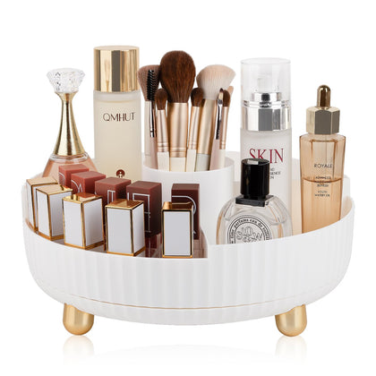 Anyoifax 360 Rotating Makeup Perfume Organizer large white front view