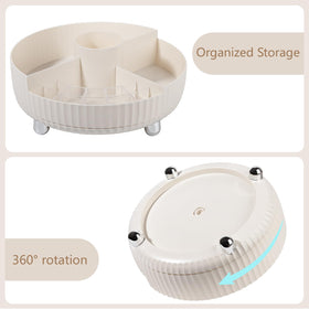 Anyoifax 360 Rotating Makeup Perfume Organizer on a vanity