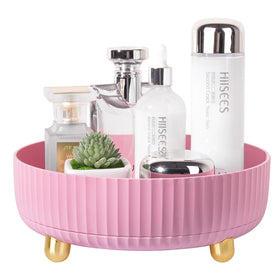 Anyoifax 360 Rotating Makeup Perfume Organizer small pink front view