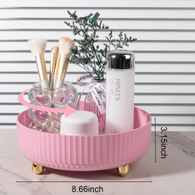 Anyoifax 360 Rotating Makeup Perfume Organizer small pink side view