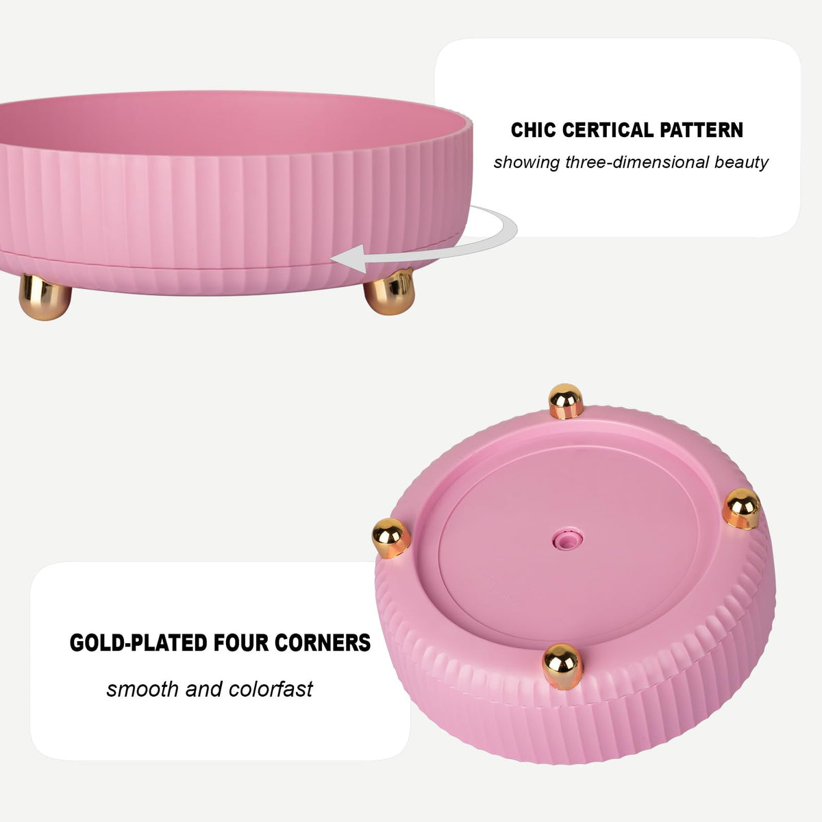 Anyoifax 360 Rotating Makeup Perfume Organizer small pink with cosmetics